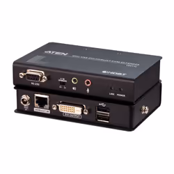ATEN Mini système d'extension KVM USB DVI HDBaseT™ (1920 x 1200 à 100 m), Émetteur et récepteur, Avec fil, 100 m, Cat6, Cat6a ...
