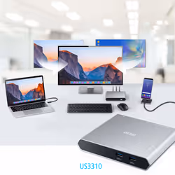 ATEN Commutateur de station d'accueil 2 ports USB-C Gen 1 avec transfert de l'alimentation - Vue supplémentaire 4