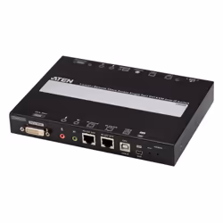 ATEN 1 Commutateur KVM DVI à un port sur IP accès de partage local/distant, 1920 x 1200 pixels, Ethernet/LAN, 5,55 W, Noir