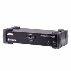 ATEN Commutateur KVMP™ HDMI 4K 2 ports USB 3.0 avec mode de mélangeur audio, 4096 x 2160 pixels, 4K Ultra HD, 1,78 W, Noir