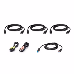 ATEN Kit de câbles KVM trois affichages DisplayPort USB 1,8 M, 1,8 m, USB, USB, DisplayPort, Noir, USB Type-A/3.5mm/DisplayPo ...