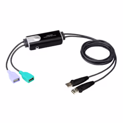 ATEN Commutateur KM Câble Boundless USB à 2 ports, 1,8 m, USB, USB, Noir, USB, 2 x USB Type A