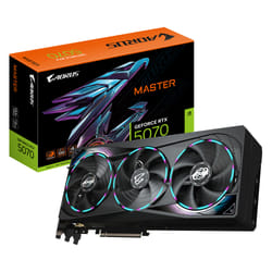GIGABYTE AORUS GeForce RTX 5070 MASTER 12G Carte Graphique - 12 Go GDDR7, 192 bits, PCI-E 5.0, XXXX MHz Core Clock, 3 x DP 2.1a, 1 x HDMI 2.1b, NVIDIA DLSS 4, GV-N5070AORUS M-12GD