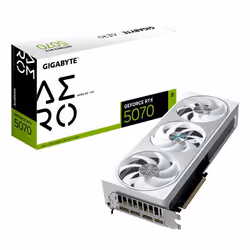 GIGABYTE GeForce RTX 5070 AERO OC 12G Carte Graphique - 12 Go GDDR7, 192 bits, PCI-E 5.0, XXXX MHz Core Clock, 3 x DP 2.1a, 1 ...
