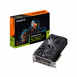 GIGABYTE GeForce RTX 5060 Ti WINDFORCE OC 16G Carte Graphique – 16 Go GDDR7, 128 bits, PCI-E 5.0, 2587 MHz Fréquence du proce ...