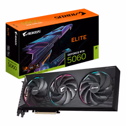 GIGABYTE AORUS GeForce RTX 5060 ELITE 8G Carte Graphique - 8GB GDDR7, 128bit, PCI-E 5.0, 2722 MHz Fréquence du cœur, 3 x Disp ...