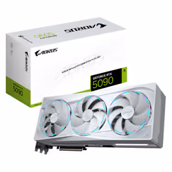GIGABYTE AORUS GeForce RTX 5090 STEALTH ICE 32G Carte Graphique - 32GB GDDR7, 512bit, PCI-E 5.0, 2655MHz Fréquence du cœur, 3 ...