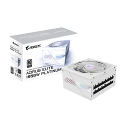 GIGABYTE AORUS ELITE P1000W ICE Alimentation - PCIe 5.0, 80 PLUS Platinum, Conception entièrement modulaire, Ventilateur de 120 mm, Compatible ATX 3.0, Prise EU