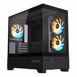 GIGABYTE C201 PANORAMIC Boîtier PC – Tour Moyenne, m-ATX, prise en charge radiateur 360 mm, 3 ventilateurs préinstallés, USB ...