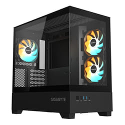 GIGABYTE C201 PANORAMIC Boîtier PC – Tour Moyenne, m-ATX, prise en charge radiateur 360 mm, 3 ventilateurs préinstallés, USB 3.0, compatible RGB Fusion