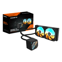 GIGABYTE GAMING 240 Refroidisseur Liquide pour CPU - 2x120mm Ventilateurs ARGB, mécanisme d’emboîtement coulissant, DAISY-CHAIN, Compatible Intel LGA 1851 et AMD AM5