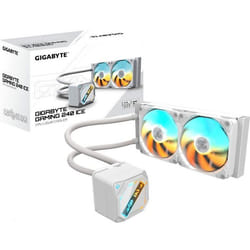 GIGABYTE GAMING 240 ICE Refroidisseur Liquide pour CPU - 2x120mm Ventilateurs ARGB, mécanisme d'emboîtement coulissant, DAISY-CHAIN, Compatible Intel LGA 1851 et AMD AM5