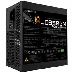 GIGABYTE UD850GM PG5 V2 Bloc d’Alimentation – PCIe Gen 5.1, 80 PLUS Gold, Conception entièrement modulaire, Ventilateur 120 mm, Compatible ATX 3.1, Prise EU - Vue supplémentaire 5