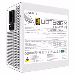 GIGABYTE UD750GM PG5 V2 ICE Bloc d'Alimentation – PCIe Gen 5.1, 80 PLUS Gold, Conception entièrement modulaire, Ventilateur 120 mm, Compatible ATX 3.1, Prise EU - Vue supplémentaire 6