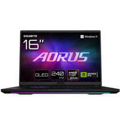 GIGABYTE AORUS MASTER 16 6YJ PC portable Gaming - 16.0", 240Hz OLED, AMD Ryzen 9 9955X3D, GPU NVIDIA RTX 5080, 32Go DDR5 5600MHz, 2 x Gen4 1To SSD, Win11, Garantie 2 ans, AORUS MASTER 16 6YJM5FRE65SP