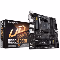 Gigabyte B550M DS3H, AMD, Emplacement AM4, AMD Ryzen™ 3 de 3e génération, AMD Ryzen 5 de 3e génération, AMD Ryzen™ 7 de 3e... ...
