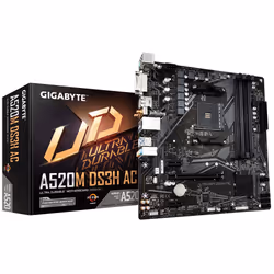 Gigabyte A520M DS3H AC (rev. 1.x), AMD, Emplacement AM4, AMD Ryzen™ 3 de 3e génération, AMD Ryzen 5 de 3e génération, AMD Ryz ...