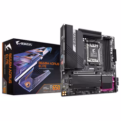 Gigabyte B650M AORUS ELITE (REV 1.0), AMD, Emplacement AM5, AMD Ryzen™ 7, DDR5-SDRAM, 128 Go, DIMM