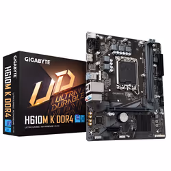 Gigabyte H610M K DDR4 1.0, Intel, LGA 1700, Intel® Celeron®, Intel® Core™ i3, Intel® Core™ i7, Intel® Core™ i9, Intel® Pentiu ...
