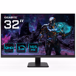 GIGABYTE GS32Q 31.5" Moniteur de jeu QHD - 2560 x 1440 (QHD), 165Hz, 1ms, 300 cd/m², FreeSync Premium, prêt pour HDR, HDMI 2. ...