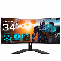 GIGABYTE GS34WQC 34" Moniteur de jeu incurvé WQHD - 3440 x 1440 (WQHD), 300Hz, 1ms, 250 cd/m², FreeSync Premium, prêt pour HD ...