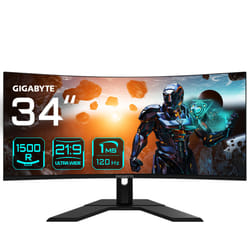 GIGABYTE GS34WQC 34" Moniteur de jeu incurvé WQHD - 3440 x 1440 (WQHD), 300Hz, 1ms, 250 cd/m², FreeSync Premium, prêt pour HDR, HDMI 2.0, DisplayPort 1.4
