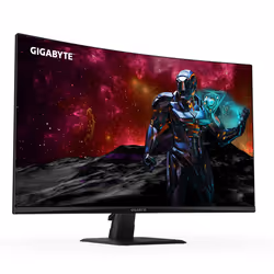 GIGABYTE GS32QC 31.5" Moniteur de jeu incurvé QHD - 2560 x 1440 (QHD), 165Hz, 1ms, 300 cd/m², FreeSync Premium, prêt pour HDR, HDMI 2.0, DisplayPort 1.4