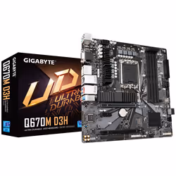 Gigabyte Q670M D3H (rev. 1.0), Intel, LGA 1700, Intel® Celeron®, Intel® Core™ i3, Intel® Core™ i5, Intel® Core™ i7, Intel® Co ...