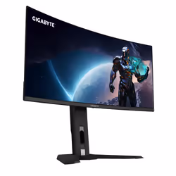 Gigabyte Moniteur de jeu courbé OLED WQHD MO34WQC2 de 34” - 3440x1440(WQHD), 240Hz, 0.03ms, KVM, 250 cd/m², FreeSync Premium Pro, DisplayHDR True Black 400, HDMI 2.1