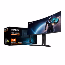Gigabyte Moniteur de jeu courbé OLED WQHD MO34WQC2 de 34” - 3440x1440(WQHD), 240Hz, 0.03ms, KVM, 250 cd/m², FreeSync Premium Pro, DisplayHDR True Black 400, HDMI 2.1 - Vue supplémentaire 7