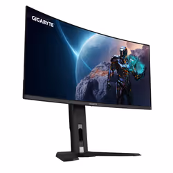 Gigabyte Moniteur de jeu courbé OLED WQHD MO34WQC 34” - 3440x1440(WQHD), 175Hz, 0.03ms, KVM, 250 cd/m2, FreeSync Premium Pro, DisplayHDR True Black 400, HDMI 2.1