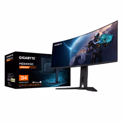 Gigabyte Moniteur de jeu courbé OLED WQHD MO34WQC 34” - 3440x1440(WQHD), 175Hz, 0.03ms, KVM, 250 cd/m2, FreeSync Premium Pro, DisplayHDR True Black 400, HDMI 2.1 - Vue supplémentaire 7