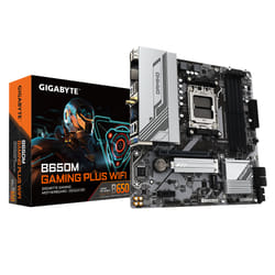 GIGABYTE B650M GAMING PLUS WIFI Carte mère - Processeurs AMD Ryzen 9000, VRM 5+2+2 phases, jusqu'à 8000 MHz DDR5, 2xPCIe 4.0 M.2, LAN 2.5GbE, WIFI 6E, USB 3.2 Gen 1