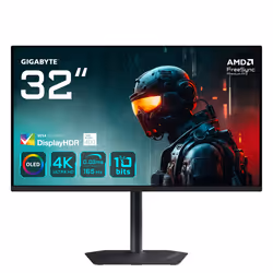 GIGABYTE MO32U 31,5" Moniteur Gaming OLED 4K UHD - 3840 x 2160, 165Hz, 0.03ms, 250 cd/m², Display HDR True Black 400, HDMI 2. ...