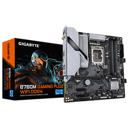 GIGABYTE B760M GAMING PLUS WIFI DDR4 Carte mère - Compatible avec les processeurs Intel Core de 14e génération, VRM 4+1+1 phases, jusqu'à 5333 MHz DDR4 (OC), 2xPCIe 4.0 M.2, Wi-Fi 6, LAN 1 GbE, USB 3.2 Gen 1