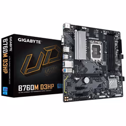 GIGABYTE B760M D3HP Carte Mère - Processeurs Intel Core 14ème Génération, VRM 4+1+1 phases, jusqu'à 5600 MHz DDR5, 2xPCIe 4.0 M.2, LAN GbE, USB 3.2 Gen 1