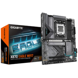 GIGABYTE Carte Mère X870 EAGLE WIFI7 - Prend en charge les processeurs AMD Ryzen 9000, VRM à 14+2+2 phases, jusqu'à 8000MHz DDR5 (OC), 4xPCIe 5.0 + 3xM.2, Wi-Fi 7, LAN 2.5GbE, USB 3.2 Gen 2x2