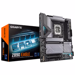 GIGABYTE Z890 EAGLE Carte Mère - Prend en charge les processeurs Intel Core Ultra (Série 2), VRM 14+1+2 phases, jusqu'à 8800M ...