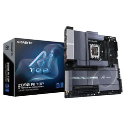 GIGABYTE Z890 AI TOP Carte mère - Processeurs Intel Core Ultra (Série 2), VRM 16+1+2 phases, jusqu'à 9500 MHz DDR5 (OC), 1xPCIe 5.0 + 3xPCIe 4.0 M.2, Wi-Fi 7, LAN 10 GbE, Thunderbolt 5