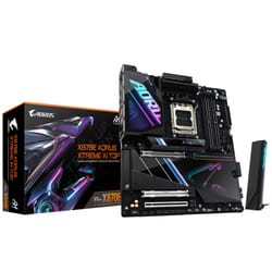 GIGABYTE X870E AORUS XTREME AI TOP Carte mère - Compatible avec les processeurs AMD Ryzen série 9000, VRM 18+2+2 phases, jusqu'à 8800 MHz DDR5 (OC), 1xPCIe 5.0 M.2 + 3xPCIe 4.0 M.2, WI-FI 7, LAN 10 GbE, USB 4