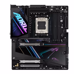 GIGABYTE X870E AORUS XTREME AI TOP Carte mère - Compatible avec les processeurs AMD Ryzen série 9000, VRM 18+2+2 phases, jusqu'à 8800 MHz DDR5 (OC), 1xPCIe 5.0 M.2 + 3xPCIe 4.0 M.2, WI-FI 7, LAN 10 GbE, USB 4