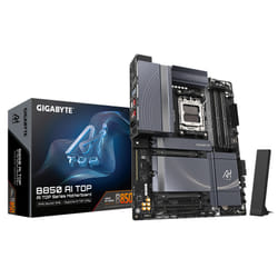 GIGABYTE B850 AI TOP Carte Mère - Processeurs AMD Ryzen Série 9000, 16+2+2 phases VRM numériques, jusqu'à 8600MHz DDR5 (OC), 2xPCIe 5.0 + 1xPCIe 4.0 M.2, LAN 10GbE, WIFI 7, USB 3.2 Gen 2x2