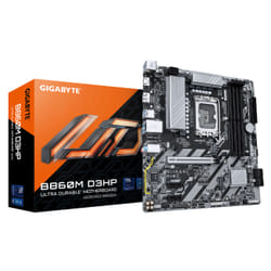 GIGABYTE B860M D3HP Carte mère - Processeurs Intel Core Ultra, VRM 4+1+2+1 phases, jusqu'à 9066MHz DDR5, 2xPCIe 4.0 M.2, LAN GbE, USB 3.2 Gen 1