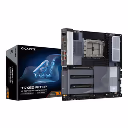 GIGABYTE TRX50 AI TOP-2B Carte Mère – Processeurs AMD Ryzen Threadripper PRO 7000, VRM numérique 16+8+4 phases, jusqu’à 5200 ...