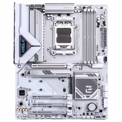 GIGABYTE B850 EAGLE WIFI7 ICE Carte mère - Processeurs AMD Ryzen série 9000, VRM numérique 8+2+2 phases, jusqu'à 8200 MHz DDR5 (O.C.), 1x M.2 PCIe 5.0 + 2x M.2 PCIe 4.0, Wi-Fi 7, LAN 2.5 GbE, USB 3.2 Gen 2