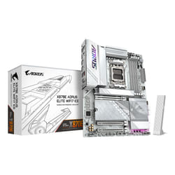 GIGABYTE X870E AORUS ELITE WIFI7 ICE Carte mère - Prend en charge les processeurs AMD Ryzen 9000, VRM numérique 16+2+2 phases, jusqu'à 8200 MHz DDR5 (O.C.), 3x PCIe 5.0 + 1x PCIe 4.0, Wi-Fi 7, LAN 2.5 GbE, USB 4