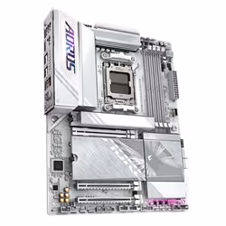 GIGABYTE X870E AORUS ELITE WIFI7 ICE Carte mère - Prend en charge les processeurs AMD Ryzen 9000, VRM numérique 16+2+2 phases, jusqu'à 8200 MHz DDR5 (O.C.), 3x PCIe 5.0 + 1x PCIe 4.0, Wi-Fi 7, LAN 2.5 GbE, USB 4