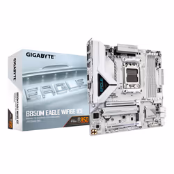 GIGABYTE B850M EAGLE WIFI6E ICE Carte Mère – Processeurs AMD Ryzen série 9000, VRM numérique 8+2+2 phases, jusqu’à 8200 MHz D ...