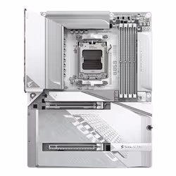 GIGABYTE B850 AORUS STEALTH ICE Carte Mère – Processeurs AMD Ryzen série 9000, VRM numérique 14+2+2 phases, jusqu’à 8200 MHz DDR5 (OC), 2 x M.2 PCIe 5.0 + 2 x PCIe 4.0, Wi-Fi 7, LAN 5 GbE, USB 3.2 Gen 2