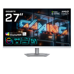 GIGABYTE MO27Q2A ICE 27” OLED 2K QHD Gaming Monitor - 2560 x 1440, 280Hz, 0.03ms, 250 cd/m², FreeSync Premium Pro, DisplayHDR True Black 400, HDMI 2.1, Displayport 1.4